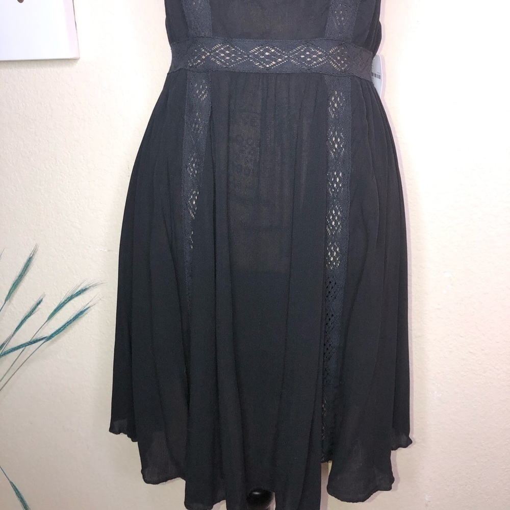 Intimately Free People High Neck Open Back Black Lingerie with Crochet Size S - Picture 3 of 8